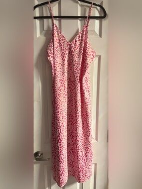 Notdstrom Rack pink white hearts satin dress size S
